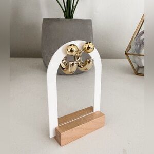 Gold tone chunky bead earrings